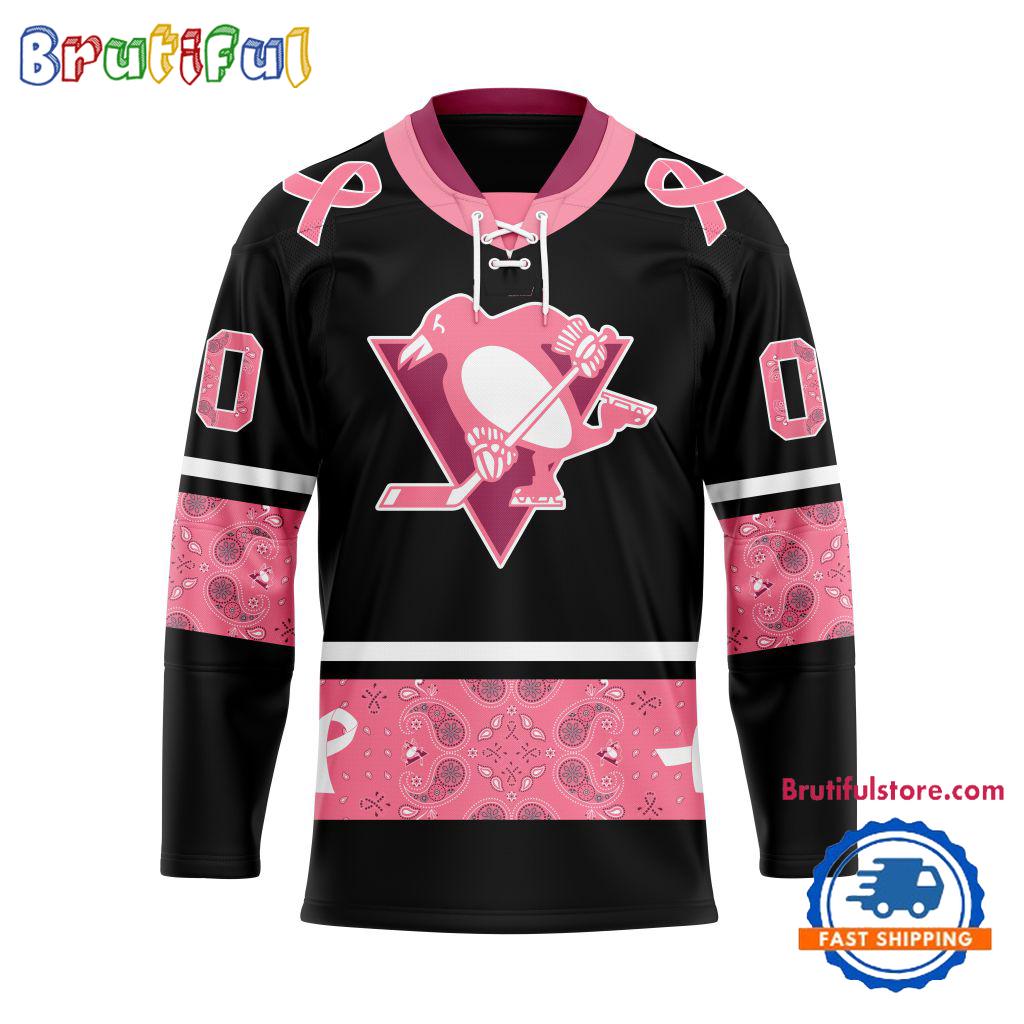 NHL Pittsburgh Penguins In October We Wear Pink Breast Cancer Design Hockey Jersey