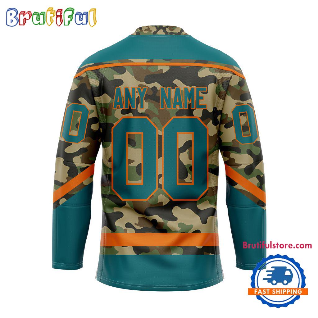 NHL San Jose Sharks Camo Veterans Custom Hockey Jersey