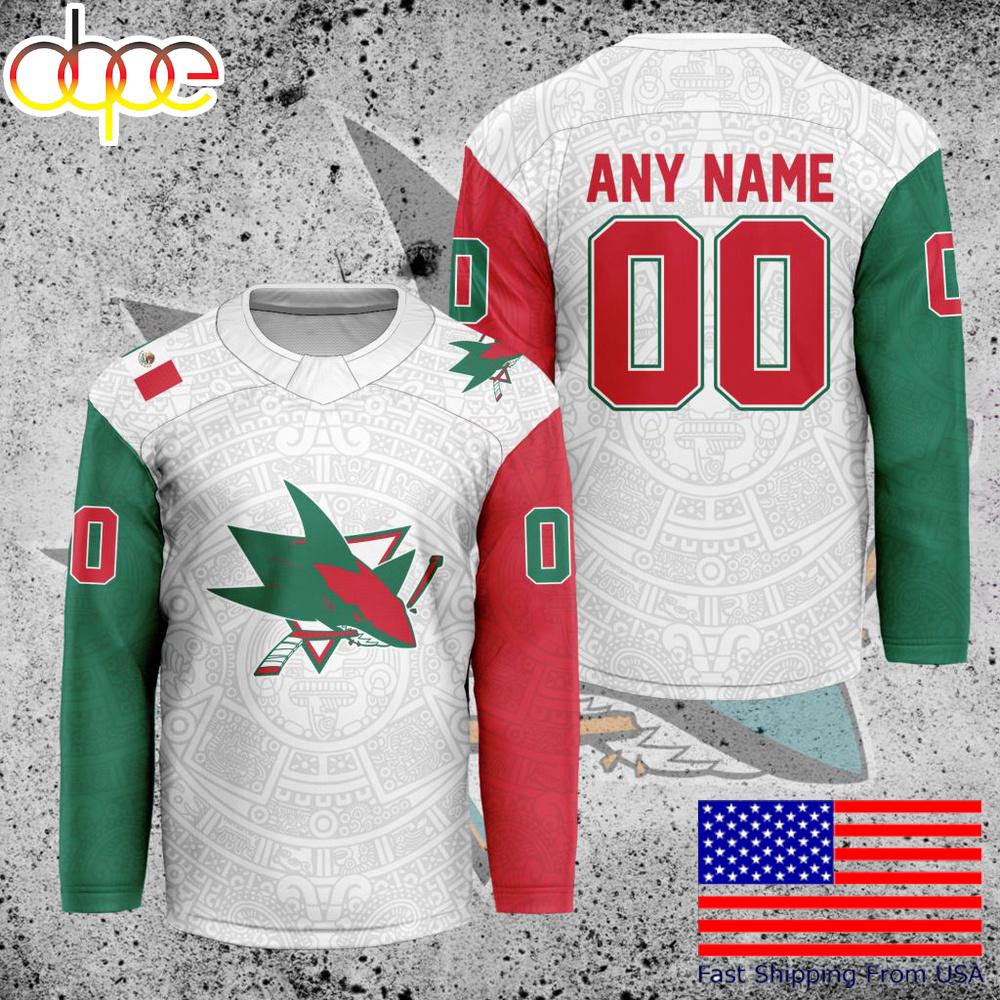 NHL San Jose Sharks Mexican Heritage Custom Hockey Jersey