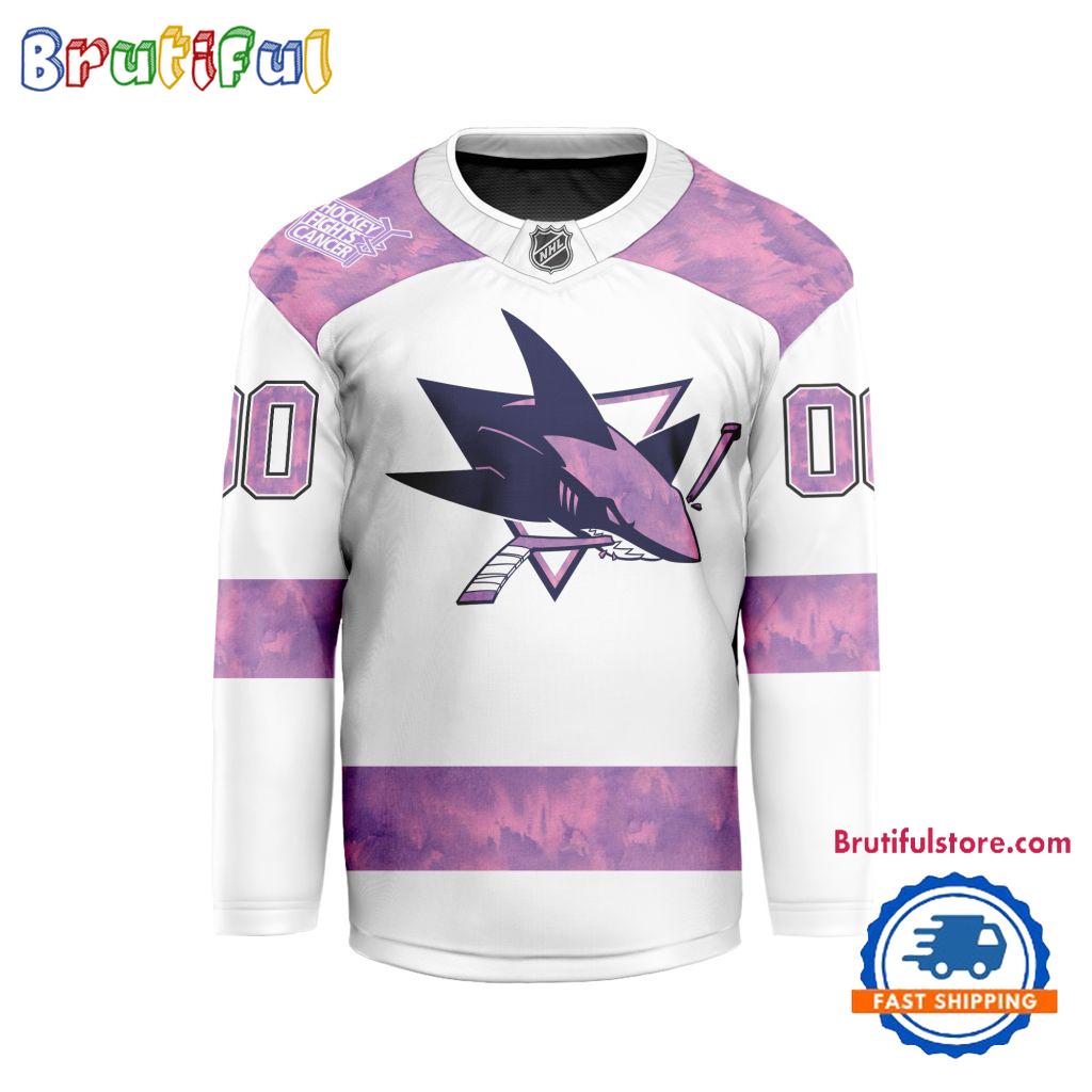 NHL San Jose Sharks Personalized Hockey Fights Cancer Design Jersey