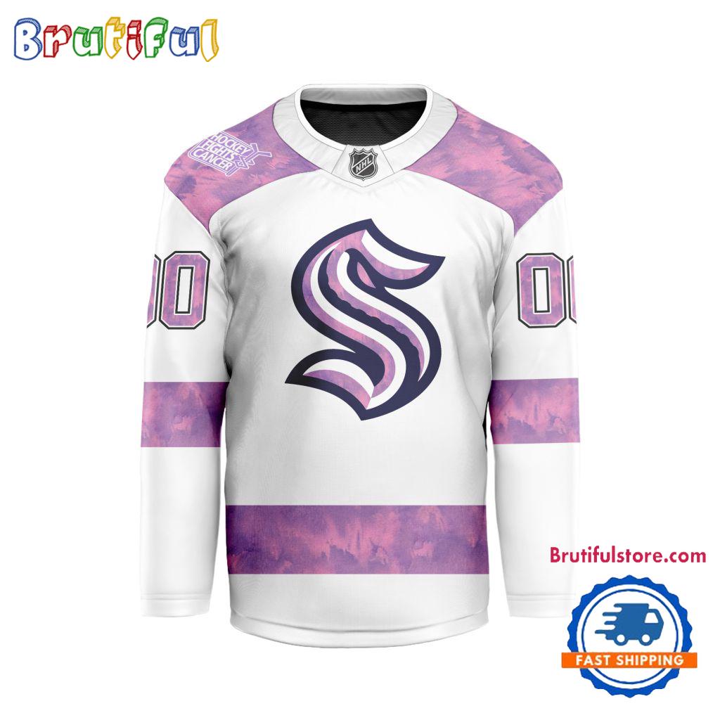 NHL Seattle Kraken Personalized Hockey Fights Cancer Design Jersey