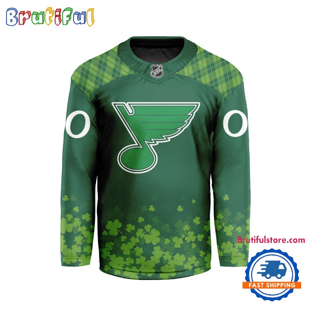 NHL St. Louis Blues St.Patrick's Day New Design Hockey Jersey, NHL Patricks Day Jersey