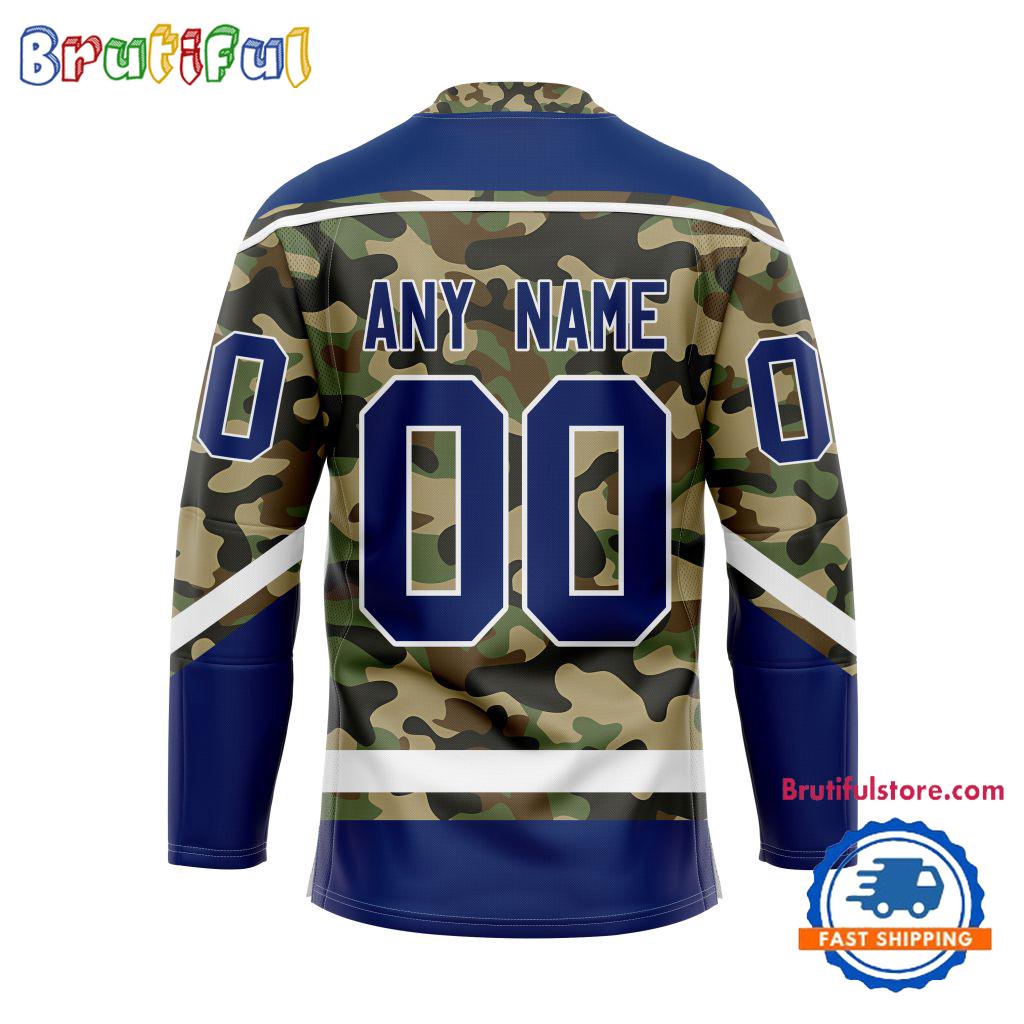 NHL Tampa Bay Lightning Camo Veterans Custom Hockey Jersey