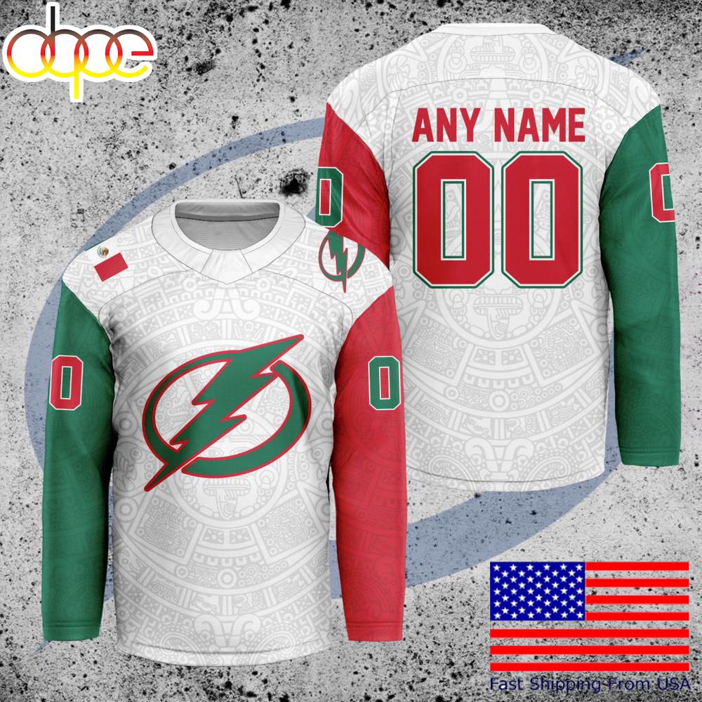 NHL Tampa Bay Lightning Mexican Heritage Custom Hockey Jersey