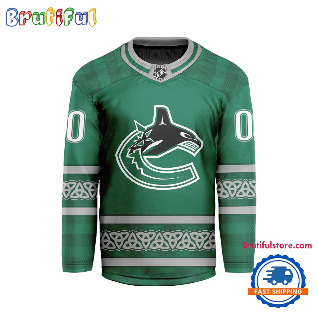 NHL Vancouver Canucks For St.Patrick's Day Limited New Hockey Jersey