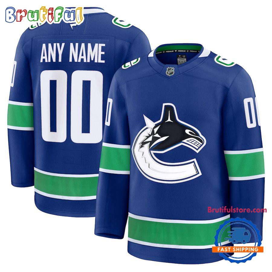 NHL Vancouver Canucks Home Premium Custom Hockey Jersey