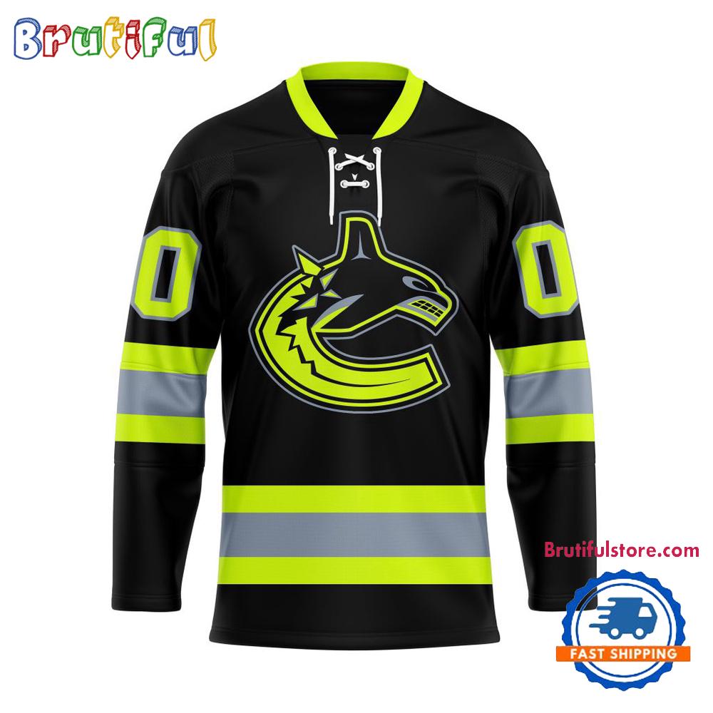 NHL Vancouver Canucks Honoring Firefighters Lace Hockey Jersey