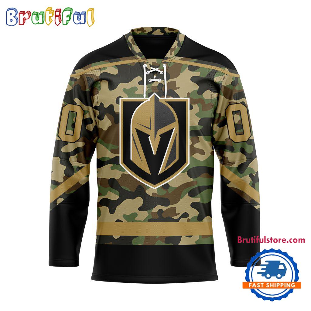 NHL Vegas Golden Knights Camo Veterans Custom Hockey Jersey