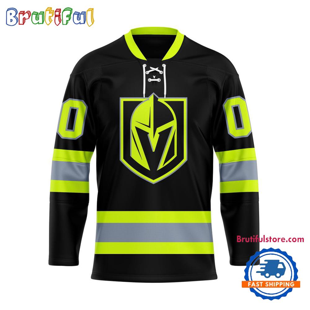 NHL Vegas Golden Knights Honoring Firefighters Lace Hockey Jersey