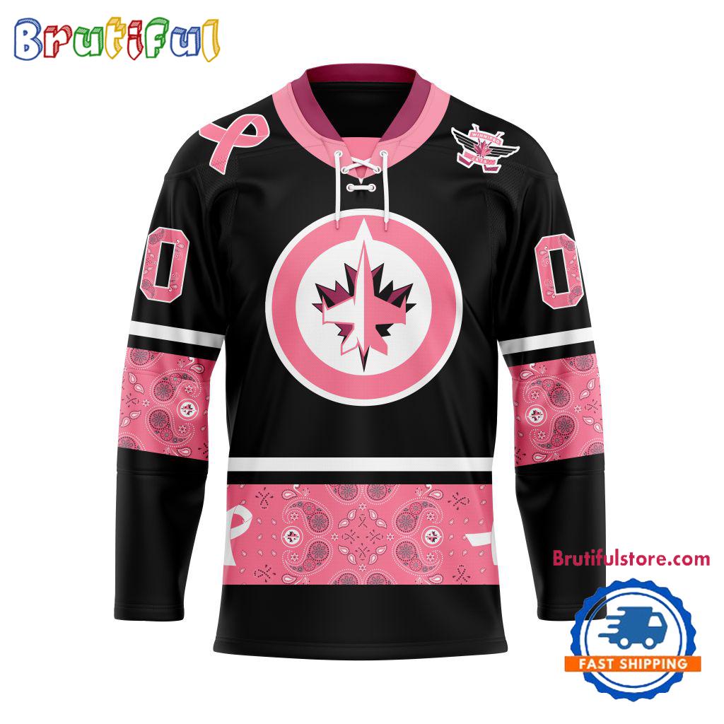 NHL Winnipeg Jets In October We Wear Pink Breast Cancer Design Hockey Jersey