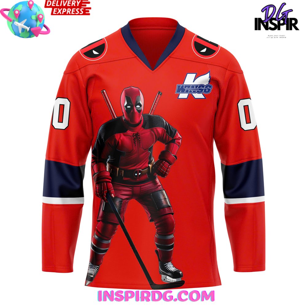 Kalamazoo Wings Deadpool Super Hero Night 2024 Hockey Jersey