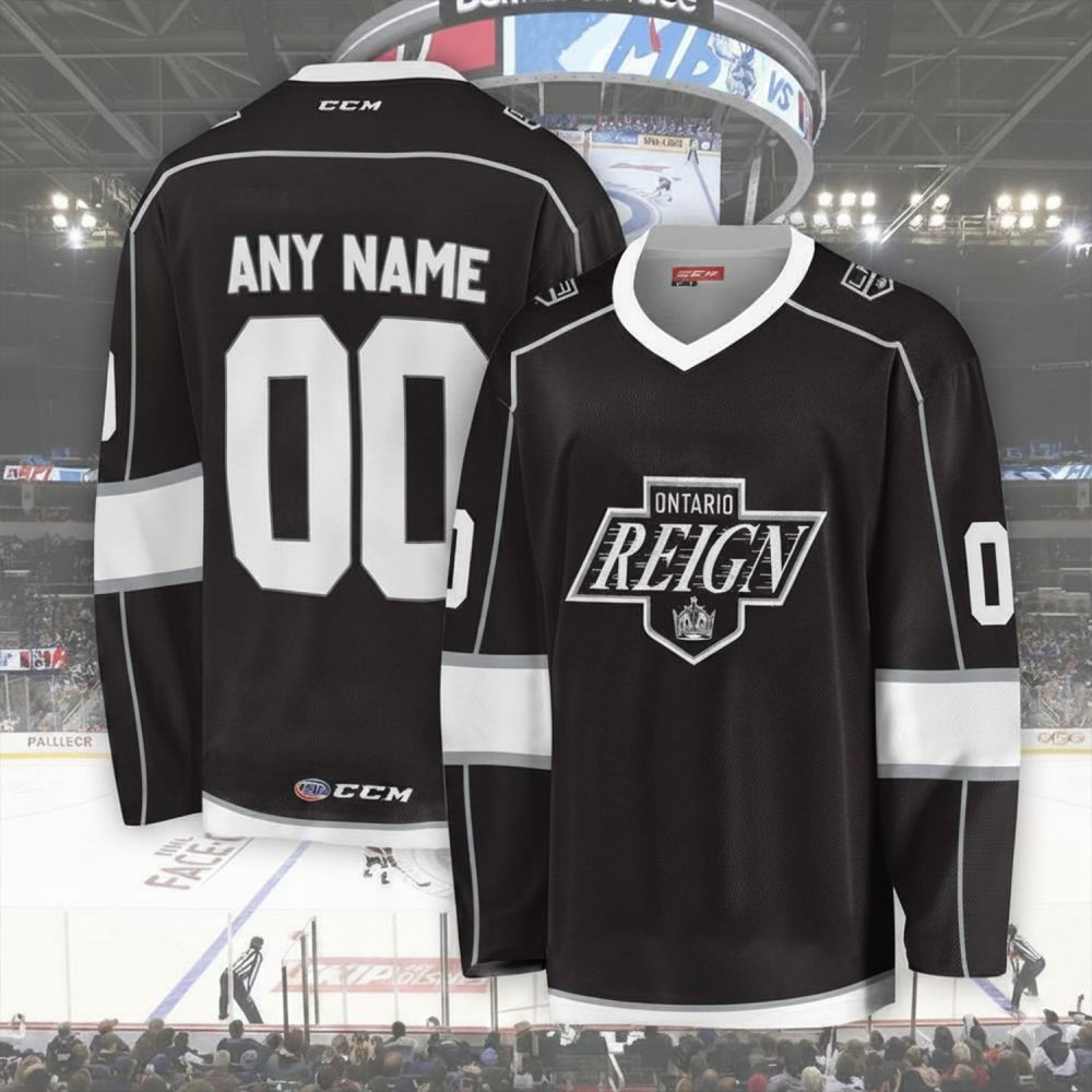Ahl Ontario Reign 2024 Black Hockey Jersey