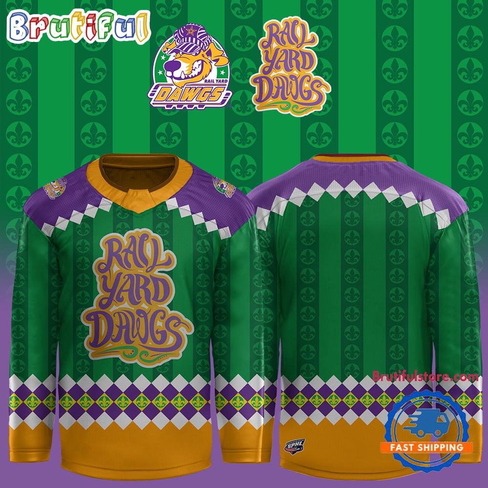 Roanoke Dawgs 2025 Mardi Gras Limited Edition Hockey Jersey