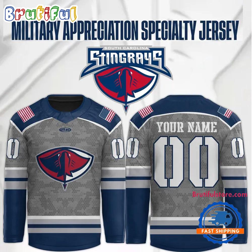 South Carolina Stingrays Military Night  Special 2025 Hockey Jersey