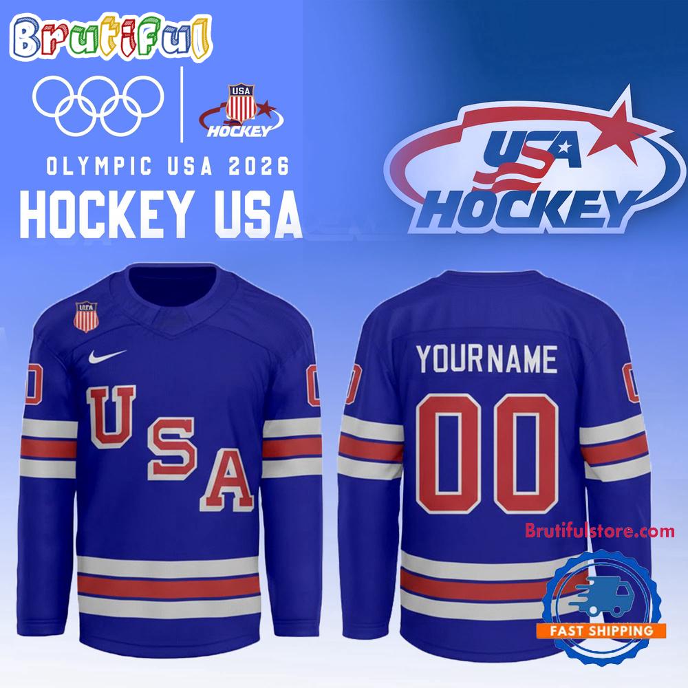 Team USA 2026 Olympic Men’s Ice Hockey Champions Limited Edition Blue Jersey Shirt