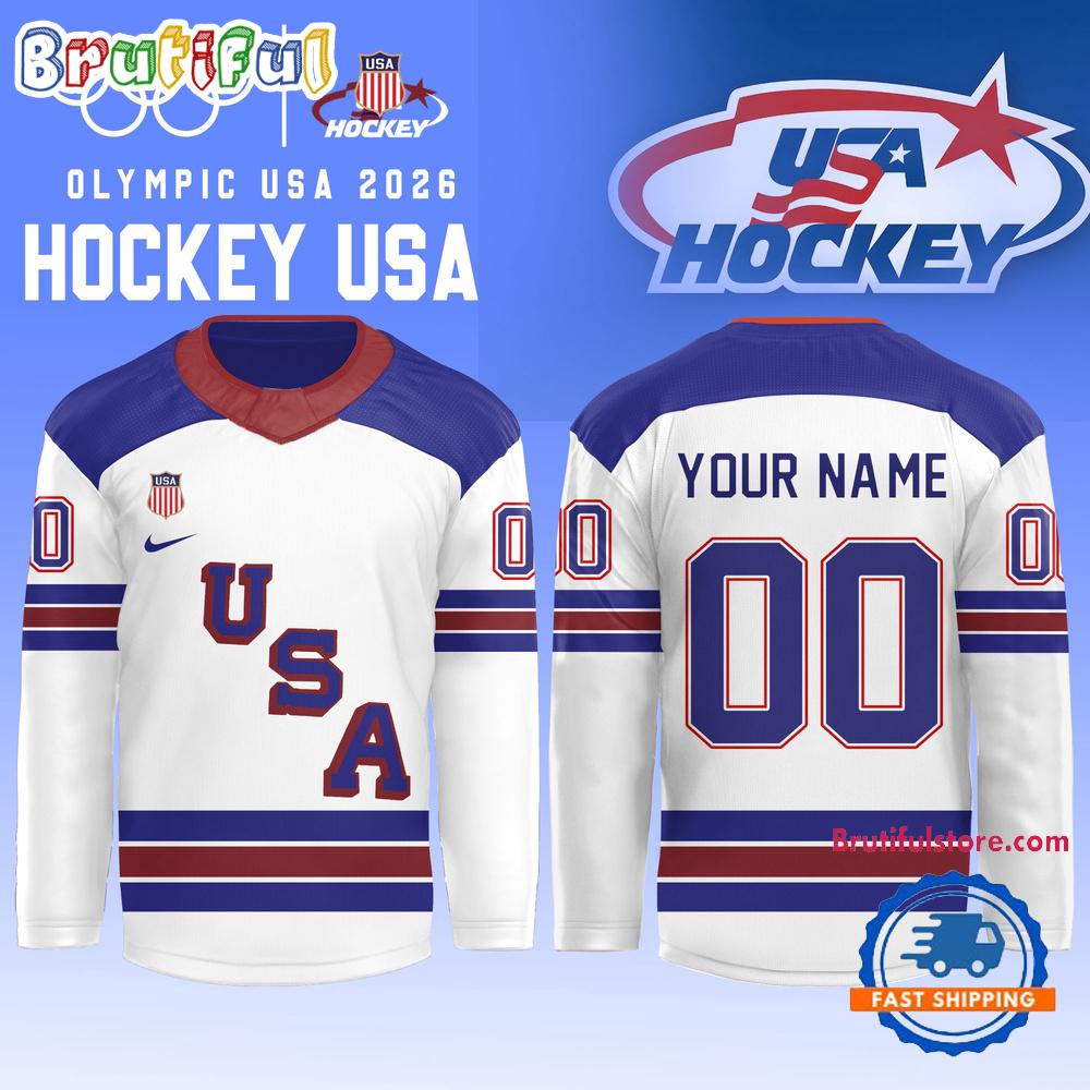 Team USA 2026 Olympic Men’s Ice Hockey Champions Limited Edition White Jersey Shirt