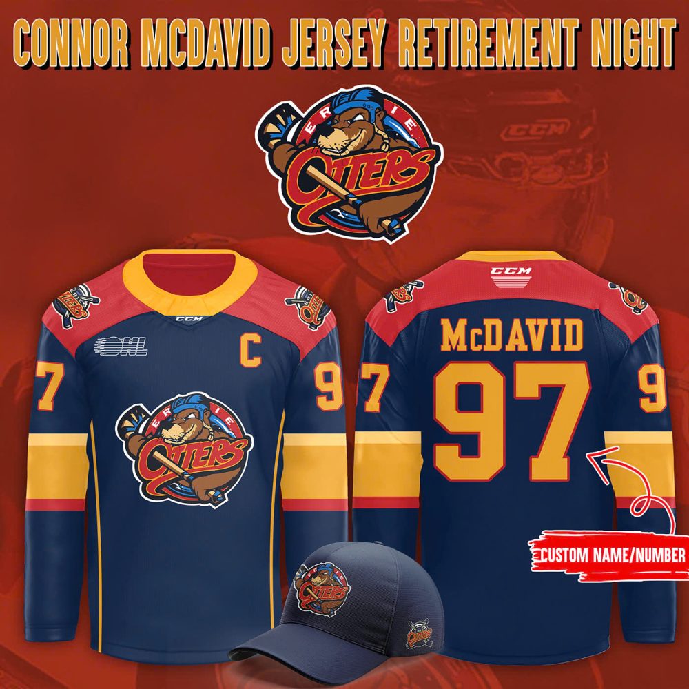 Erie Otters ?Connor Mcdavid Jersey Retirement Night?